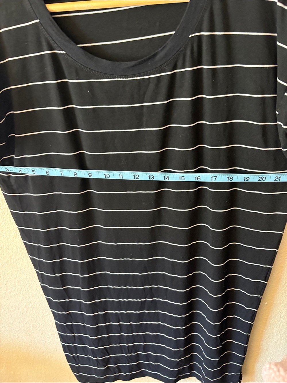 Ellison Black Striped Tunic Dress Women's Large Oversized Mini Casual Cap Sleeve - Picture 7 of 8